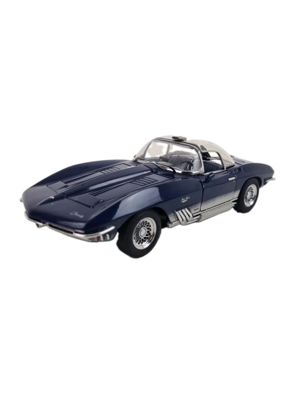 Franklin Mint 1965 Chevrolet Corvette Mako Shark Blue 1:24 DieCast B11WS38